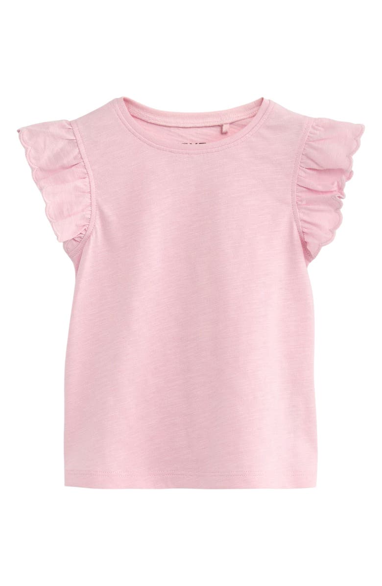 NEXT Kids' Ruffle Sleeve Cotton Top, Main, color, 