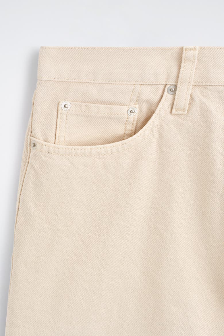 Knee-length Denim Shorts, Alternate, color, CHALK
