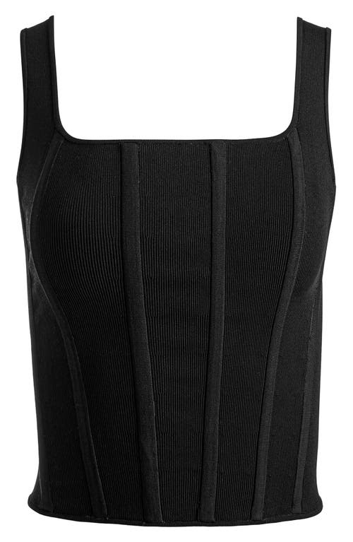 Shop Alice And Olivia Alice + Olivia Sariah Rib Corset Tank In Black