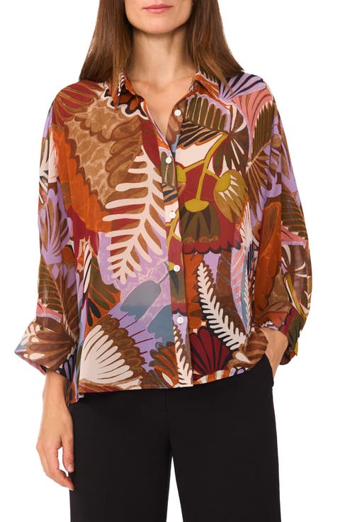 Chiffon Button-Up Shirt