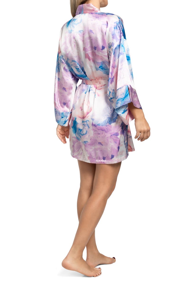In Bloom by Jonquil Qwin Floral Satin Robe, Alternate, color,