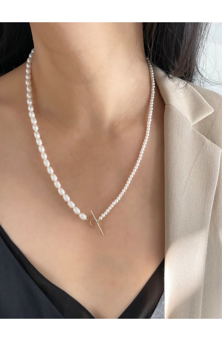 Poppy Finch Contrast Cultured Pearl & Keshi Pearl Necklace, Alternate, color, 14Kyg