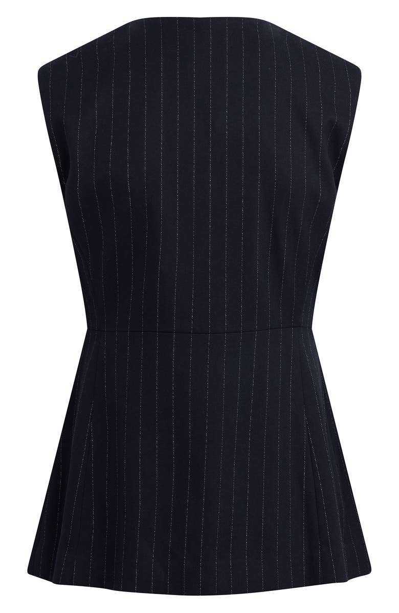 Favorite Daughter The Clocking In Pinstripe Button-Up Blouse, Alternate, color, Navy Pinstripe