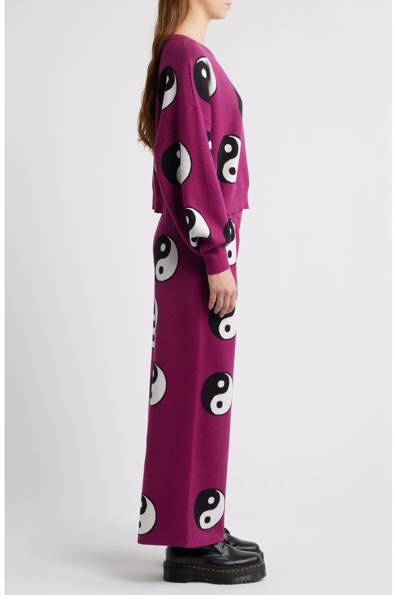 Be an Original, Baby Yin Yang Knit Sweater & Wide Leg Pants Set, Alternate, color, AMETHYST