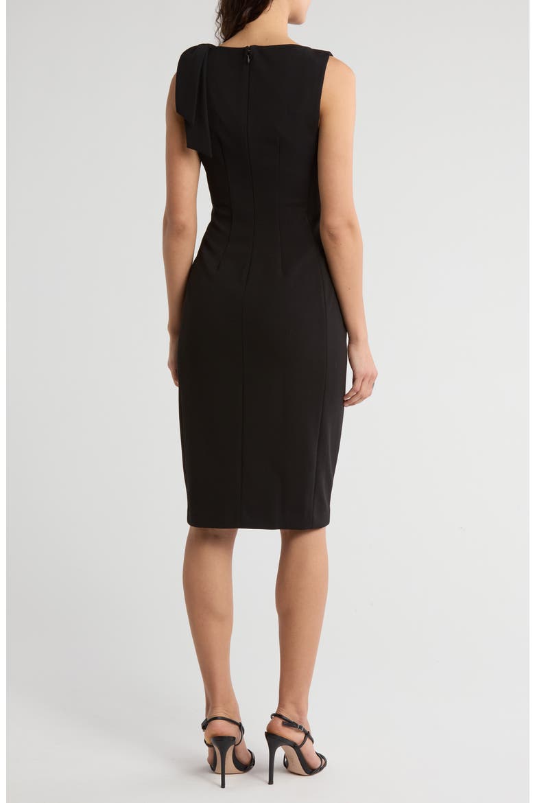 Shoulder Bow Sleeveless Sheath Dress, Alternate, color, BLACK