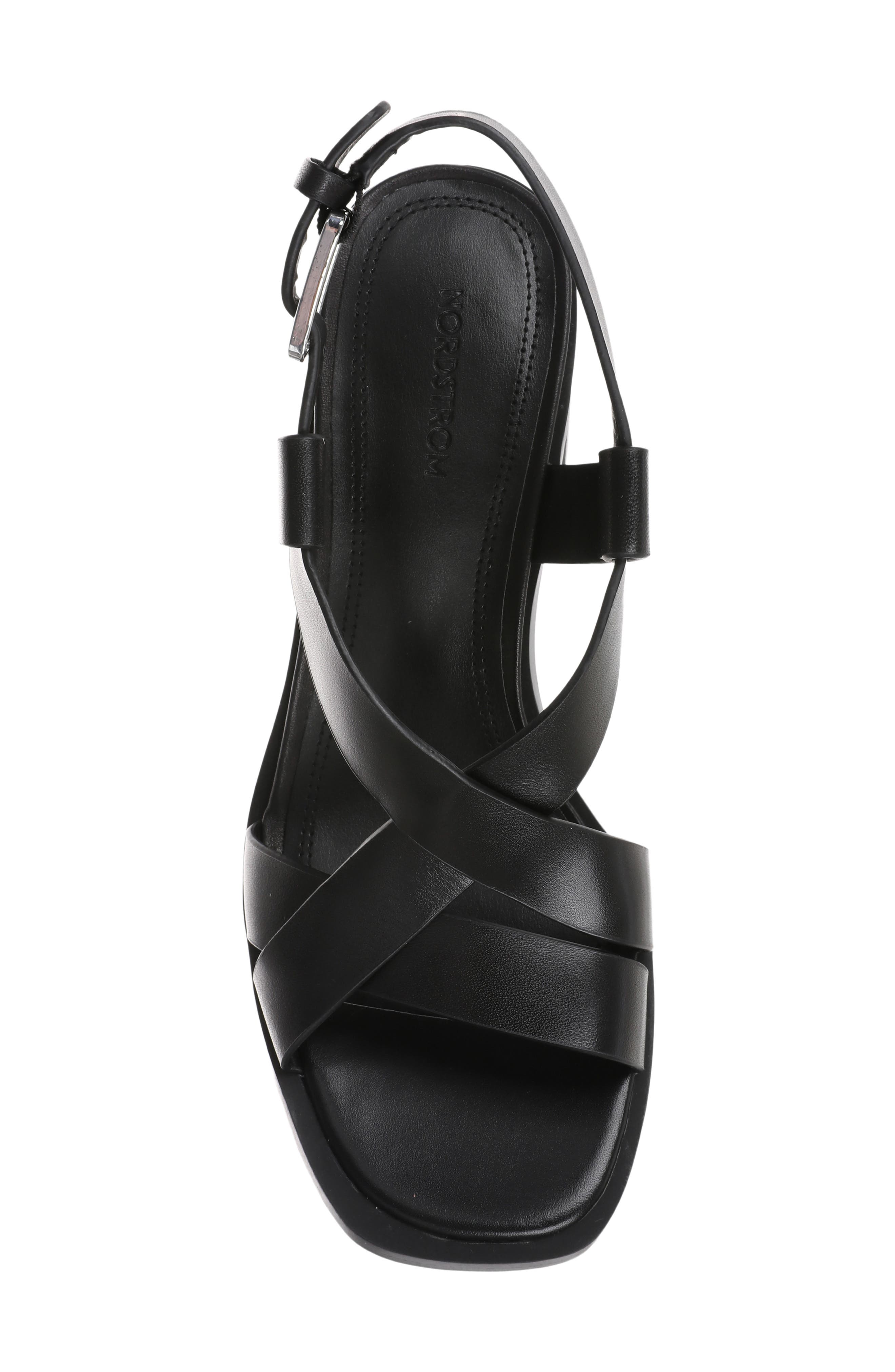 Nordstrom Kalindi Cross Strap Sandal, Alternate, color, Black