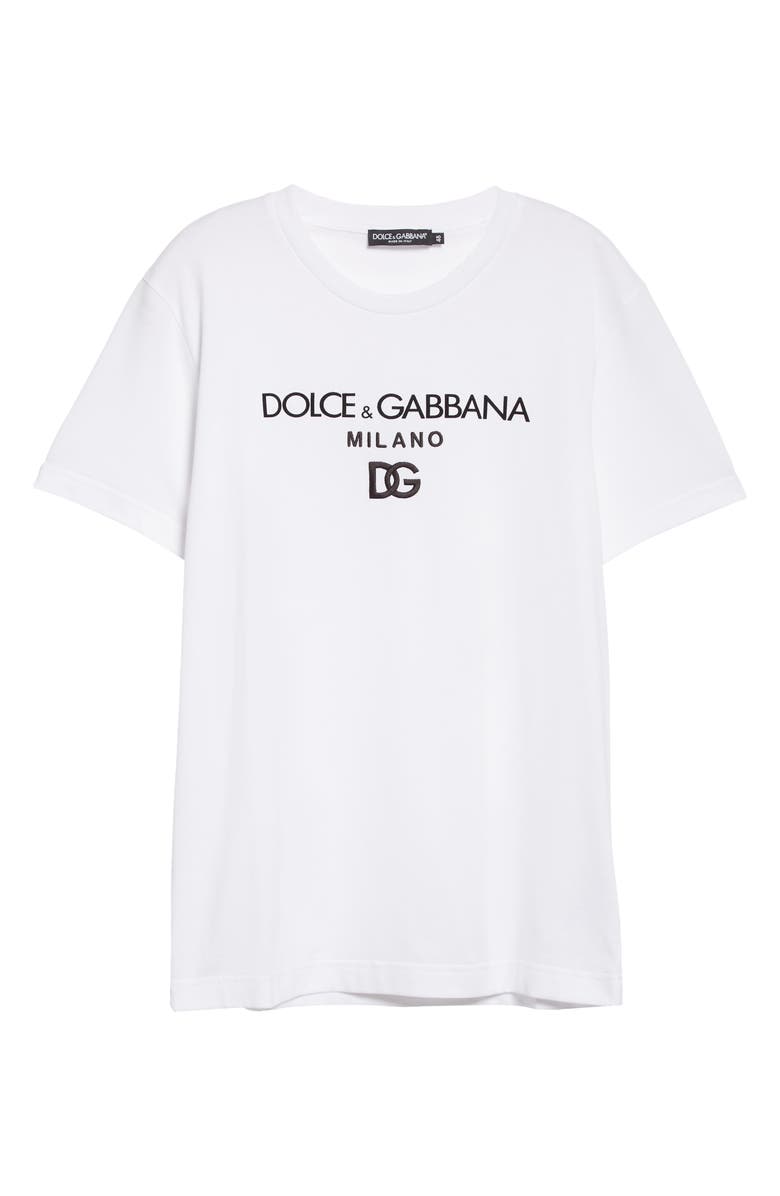 Dolce&Gabbana Men's DG Embroidered T-Shirt, Alternate, color, Optical White