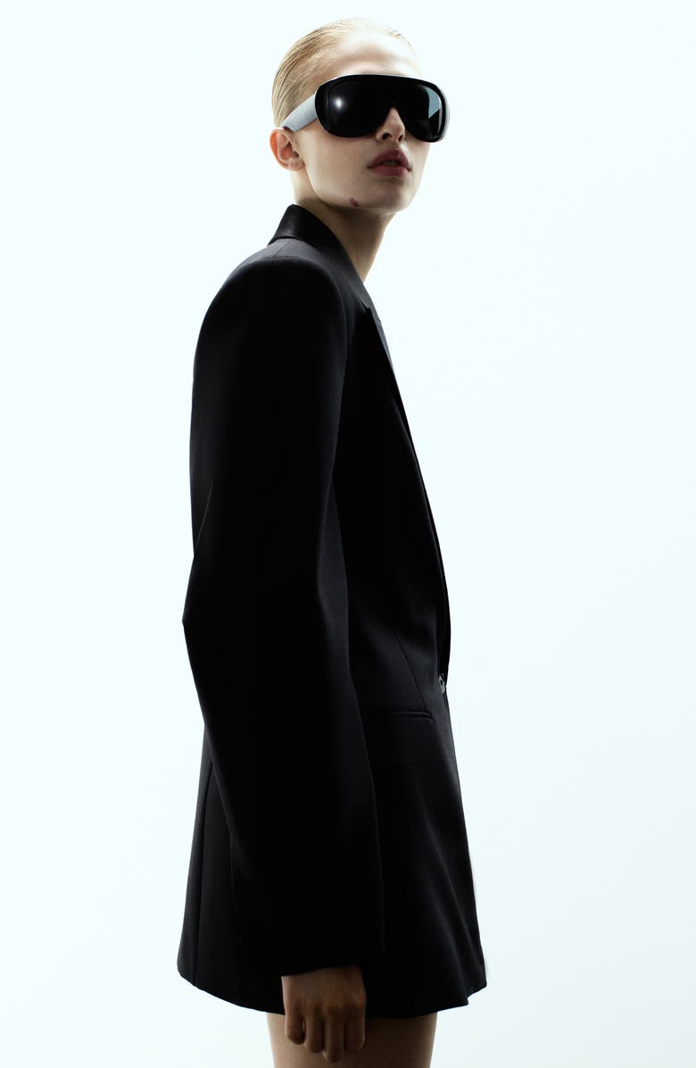 MANGO x Kaia Gerber Wool Blend Blazer Dress, Alternate, color, Black