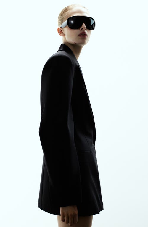 Mango X Kaia Gerber Wool Blend Blazer Dress In Black