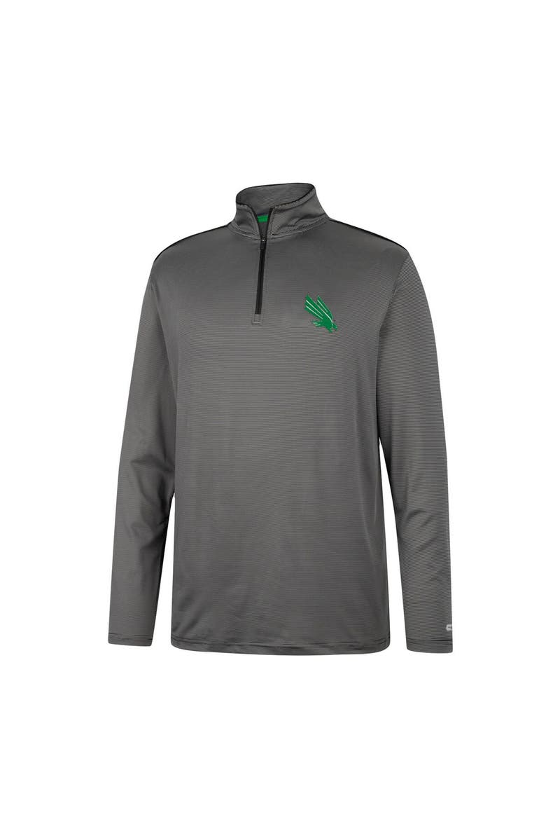 COLOSSEUM Men's Colosseum Charcoal North Texas Mean Green Logo Quarter-Zip Windshirt, Alternate, color, 