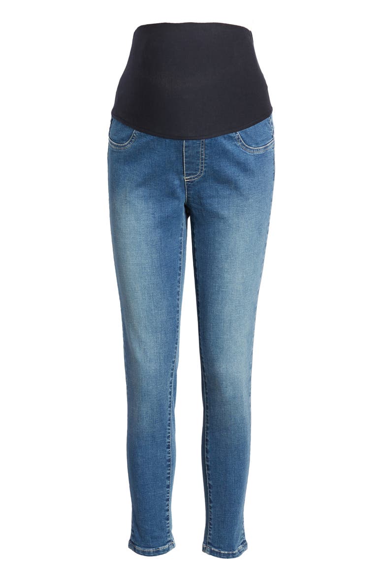High Waist Crop Maternity Jeans, Alternate, color, DENIM BLUE