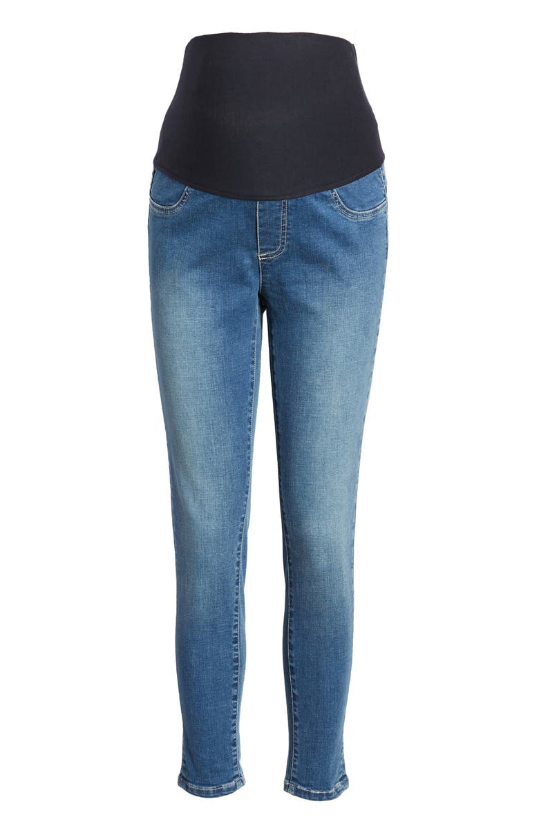 Angel Maternity High Waist Crop Maternity Jeans, Alternate, color, Denim Blue