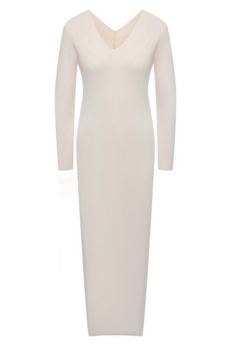 Rib Long Sleeve Maternity Midi Sweater Dress, Alternate, color, LIGHT BEIGE