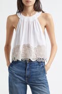 Ramy Brook Estella Embroidered Crop Tank