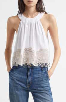 Ramy Brook Estella Embroidered Crop Tank