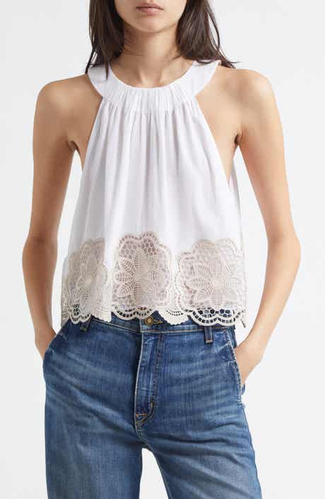 Ramy Brook Estella Embroidered Crop Tank
