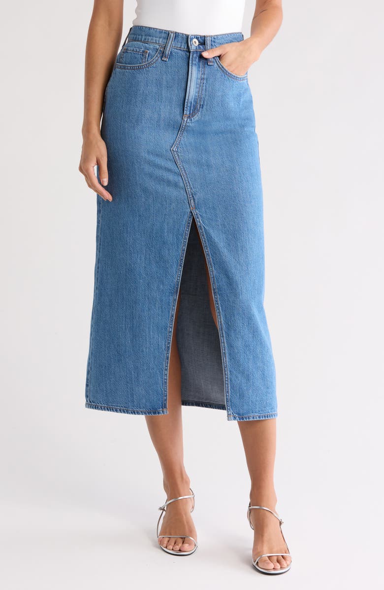 rag & bone Clarie Denim Midi Skirt, Main, color, 