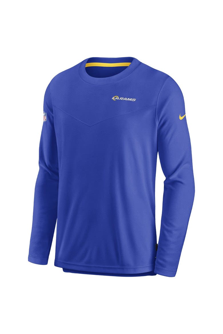 Men's Nike Royal Los Angeles Rams Sideline Lockup Performance Long Sleeve T-Shirt, Alternate, color, Royal