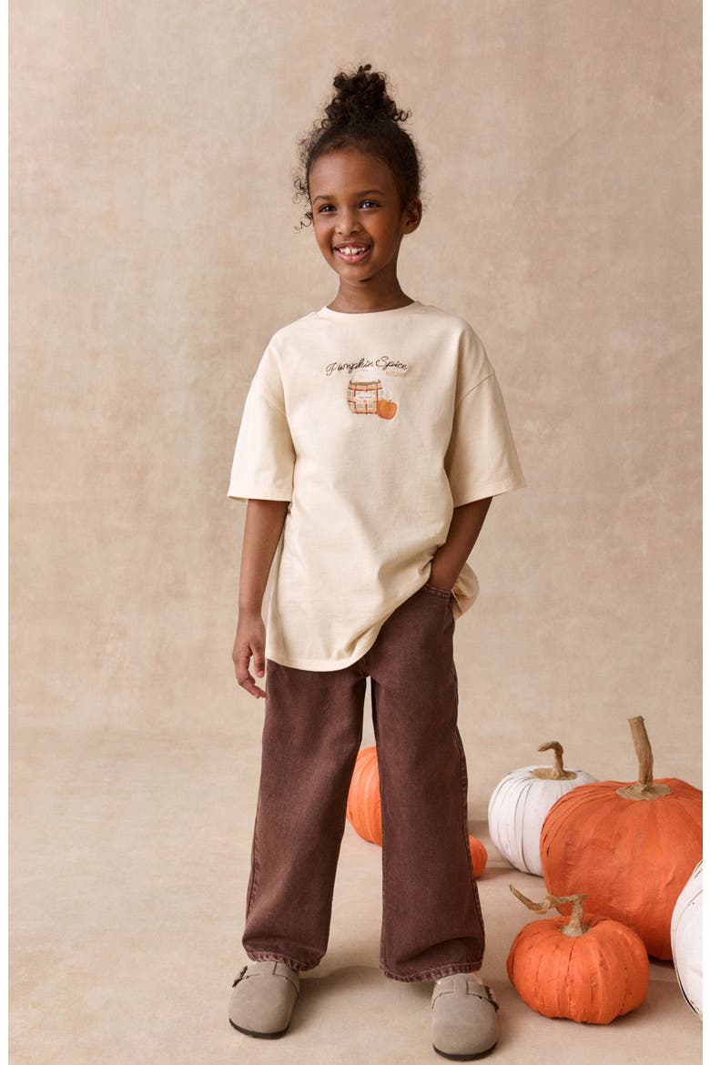 Kids' Pumpkin Spice Graphic T-Shirt, Alternate, color, CREAM