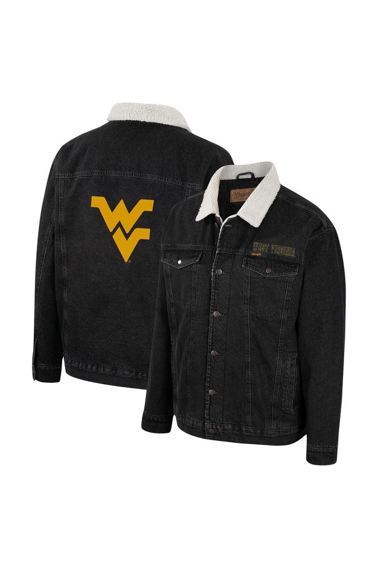 Men's Colosseum x Wrangler Charcoal West Virginia Mountaineers Western Button-Up Denim Jacket, Main, color, Charcoal