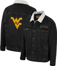 COLOSSEUM X WRANGLER Men's Colosseum x Wrangler Charcoal West Virginia Mountaineers Western Button-Up Denim Jacket