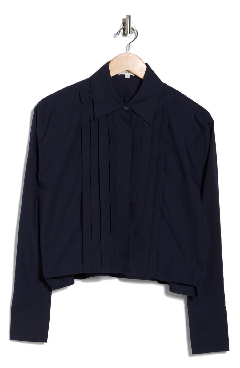 A.L.C. Cam Cotton Button-Up Shirt, Alternate, color, Maritime Navy