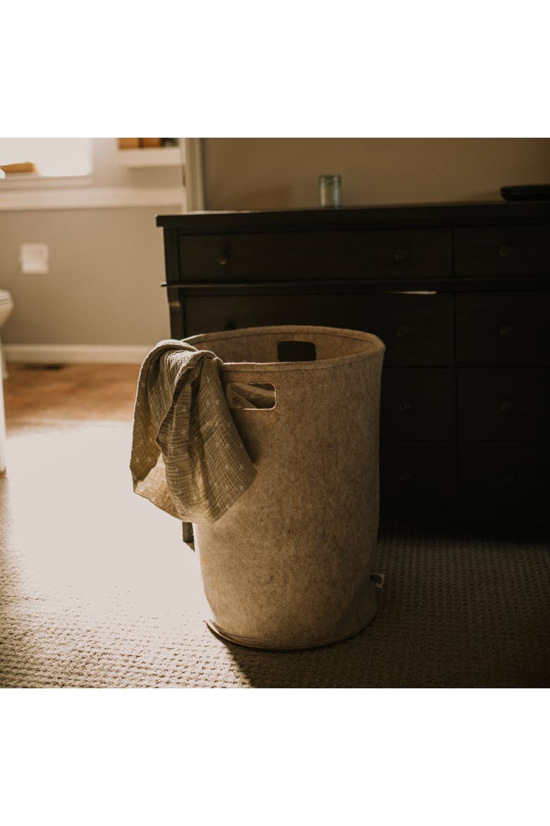 Felt Laundry Hamper, Alternate, color, Oatmeal