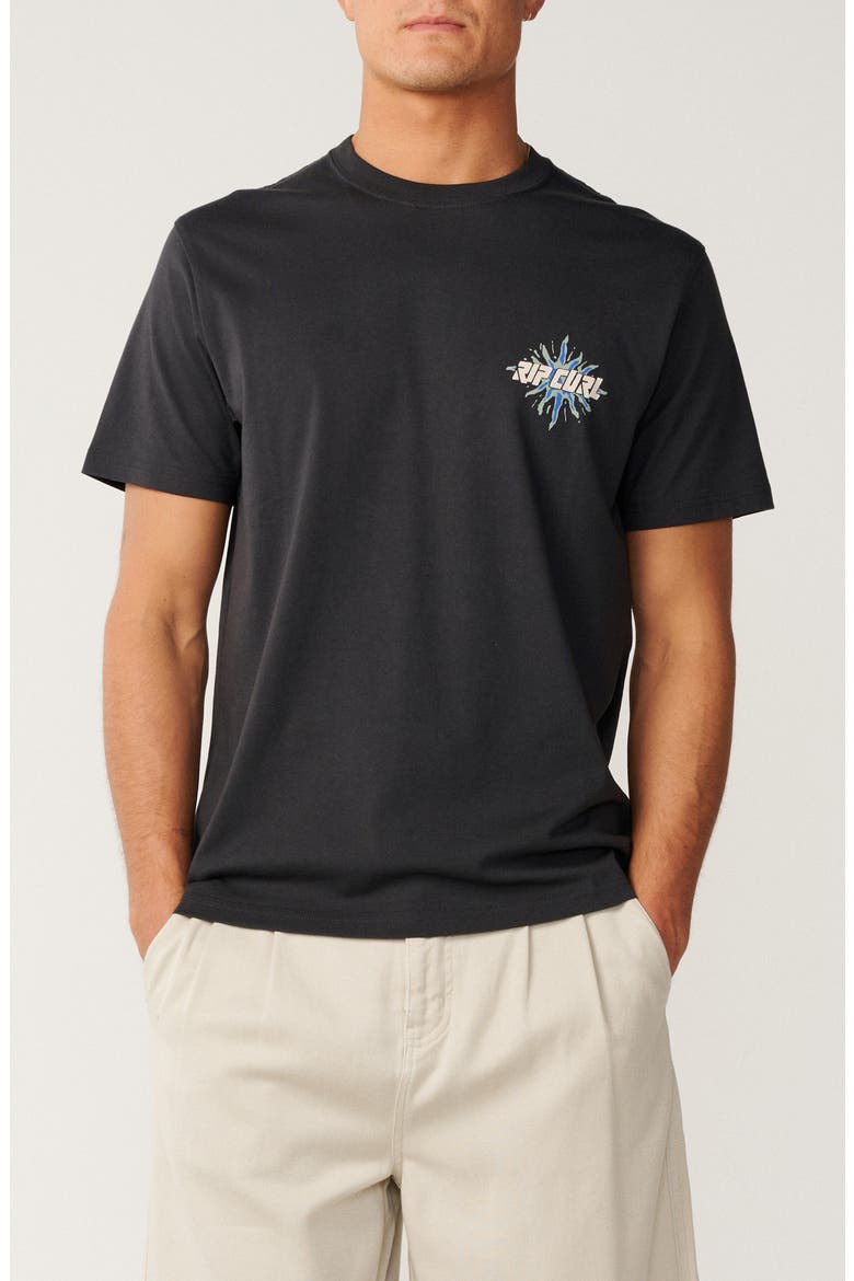 Disorder Burst Cotton Graphic T-Shirt, Main, color, WASHED BLACK