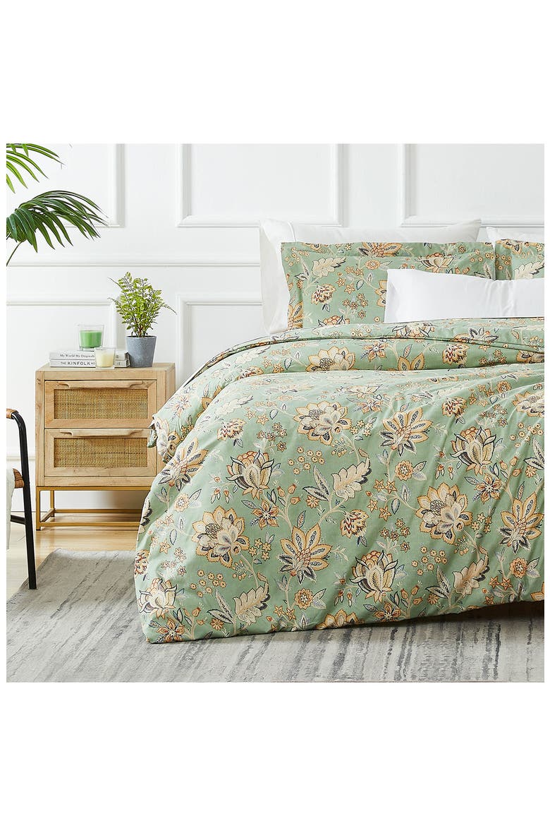 Jacobean Willow Oversize Duvet Set, Alternate, color, GREEN