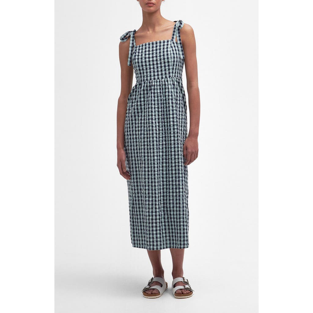 Barbour Abigail Gingham Cotton Midi Sundress in Blue Haze Gingham  product