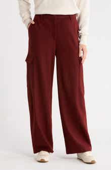 Eileen Fisher Wide Leg Wool Cargo Pants