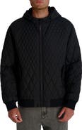 KARL LAGERFELD PARIS Hooded Diamond Quilted Jacket
