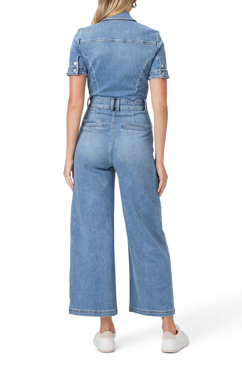 PAIGE Harper Ankle Wide Leg Denim Jumpsuit, Alternate, color, Rock Show