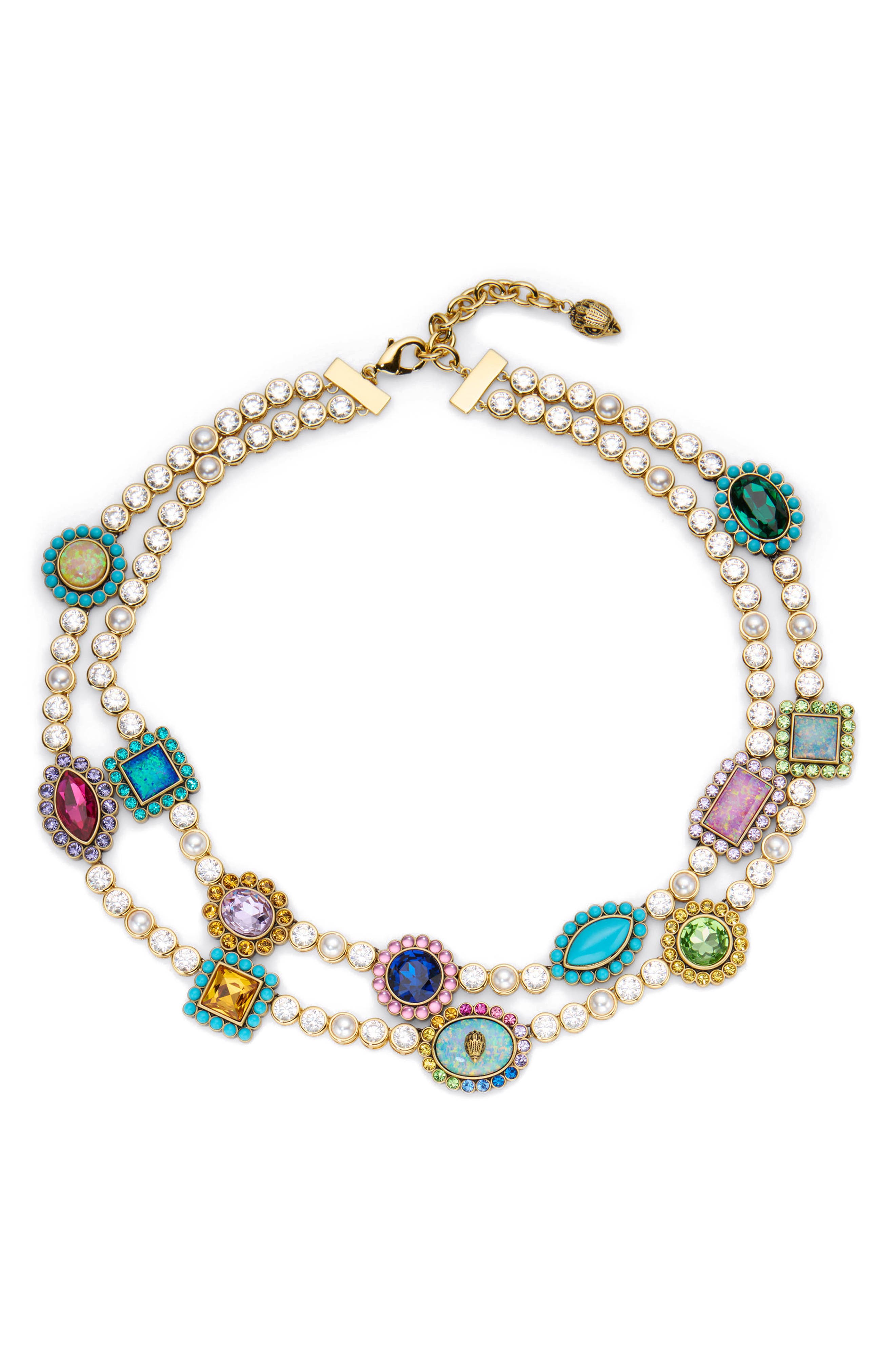 Kurt Geiger London Double Strand Tennis Statement Necklace