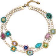 Kurt Geiger London Double Strand Tennis Statement Necklace