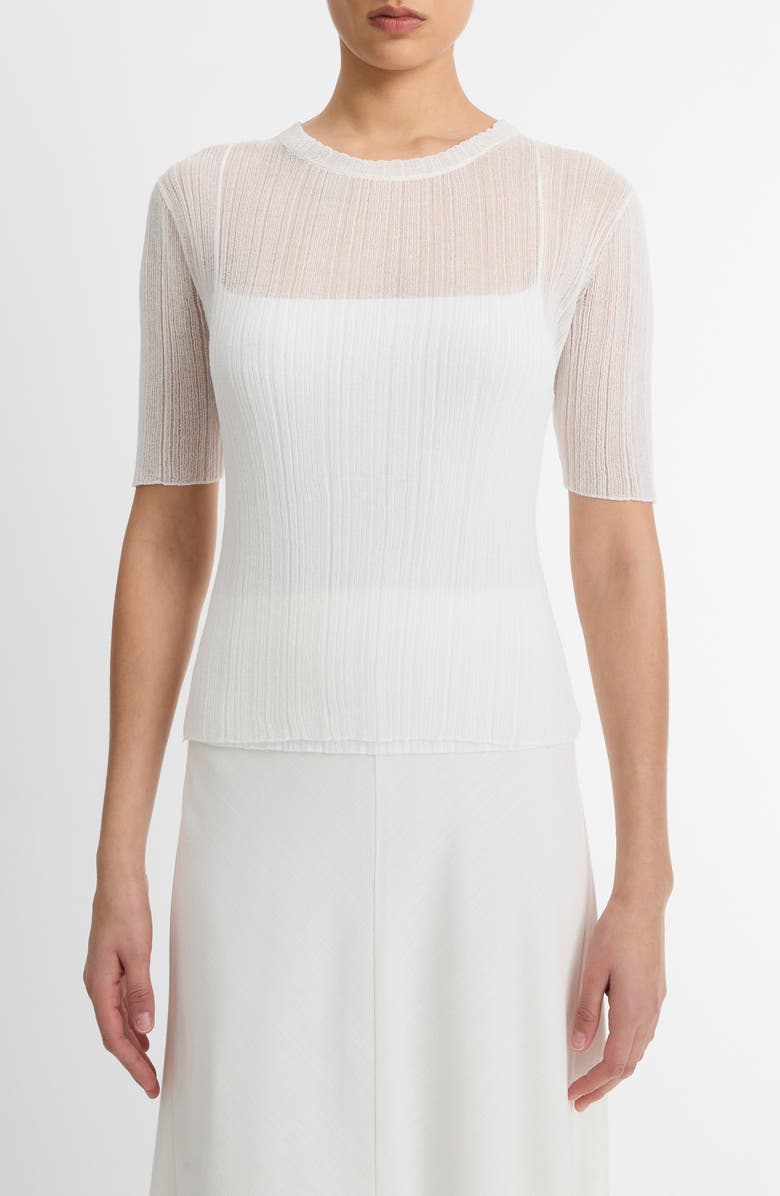 Vince Double Layer Rib Top, Main, color, Optic White