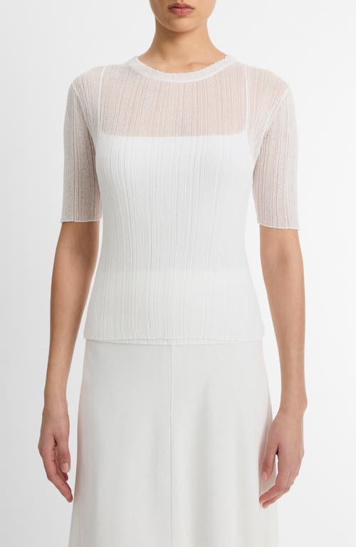 Vince Double Layer Rib Top In Optic White