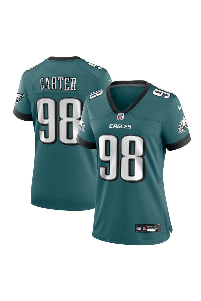 Women's Nike Jalen Carter Midnight Green Philadelphia Eagles Team Game Jersey, Main, color, Green
