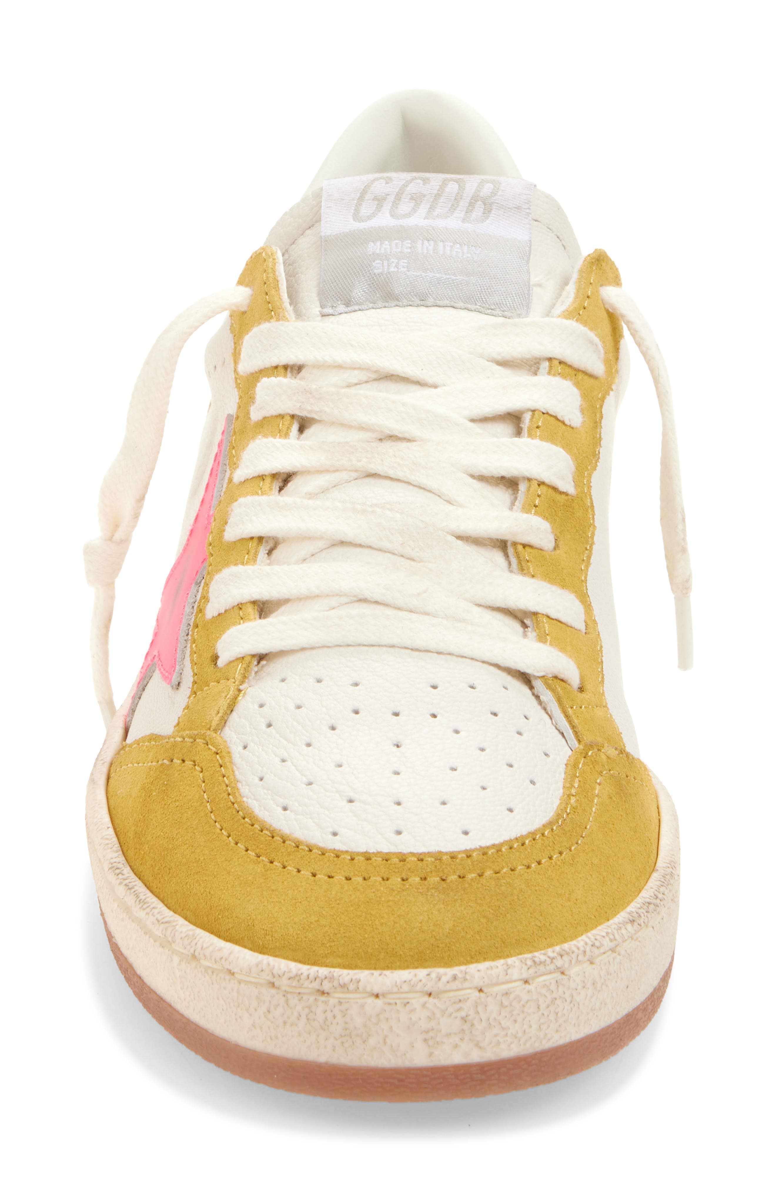 Golden Goose Ball Star Low Top Sneaker, Alternate, color, White/ Pink/ Honey/ Silver