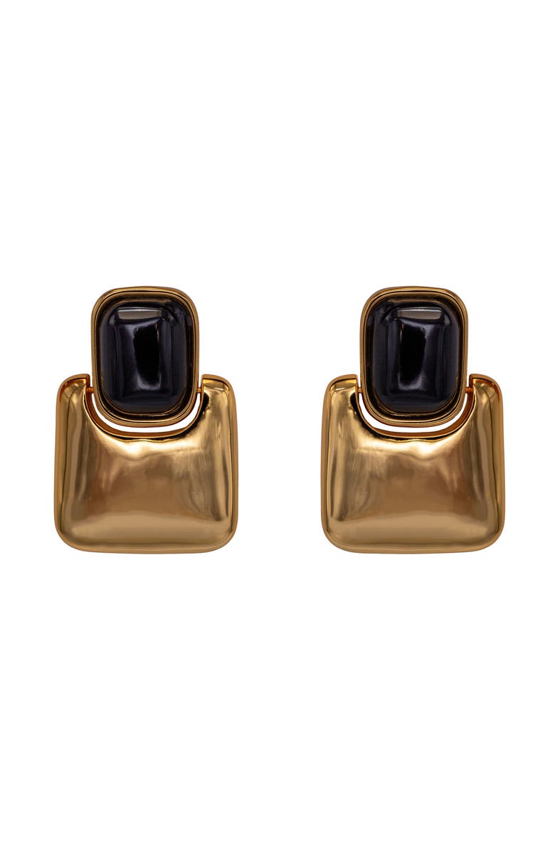BLACK SUEDE STUDIO Block Earring, Main, color, Gold/Black