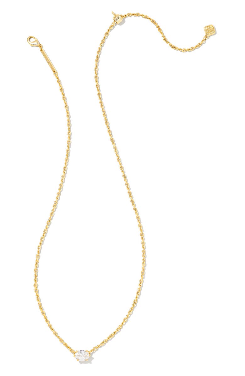 Kendra Scott Cailin Cubic Zirconia Station Necklace, Alternate, color, Gold/ Metal White