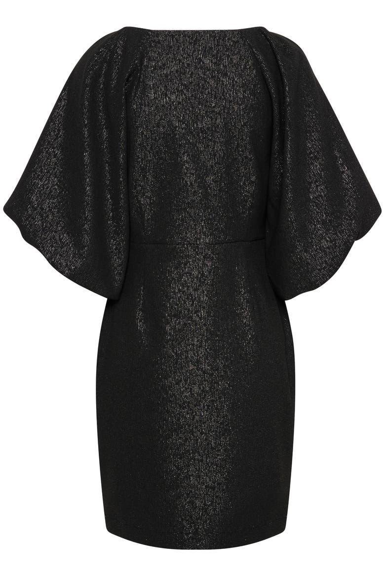SLCahlina Metallic V-neck Mini Dress, Alternate, color, Gun Metal