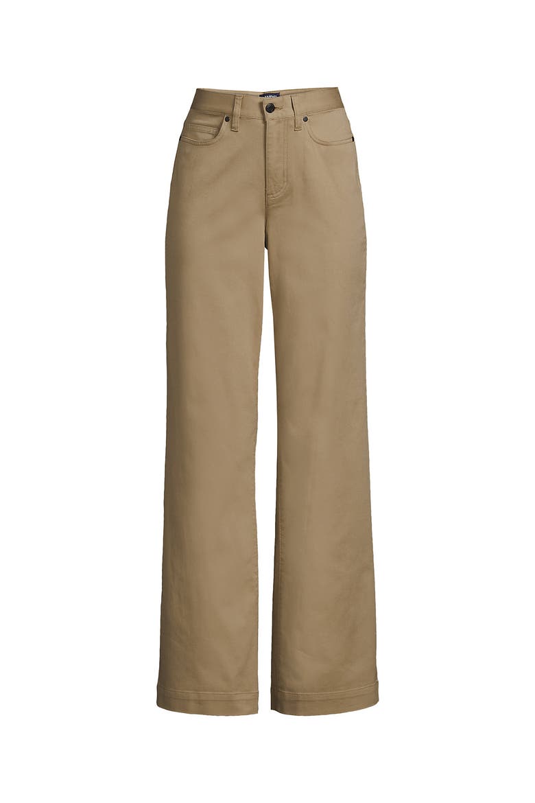 High Rise 5 Pocket Wide Leg Chino Pants, Alternate, color, Desert Tan