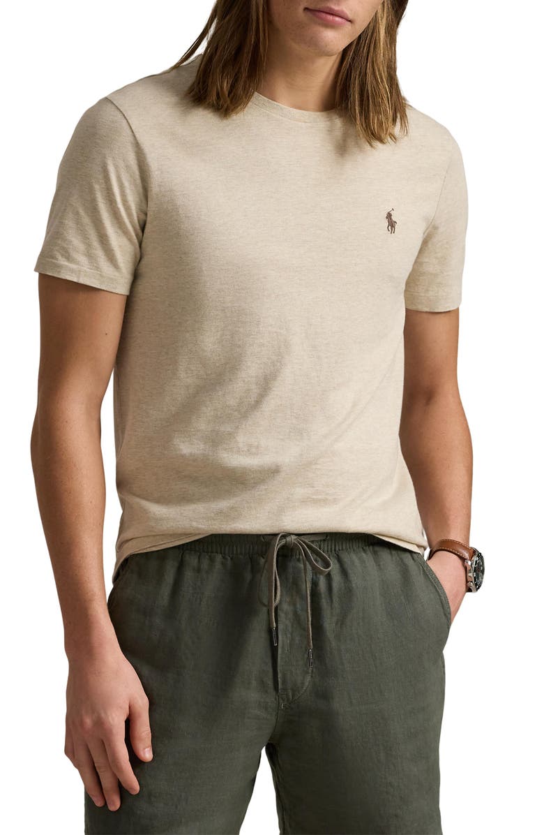 Polo Ralph Lauren Classic Fit Jersey Crewneck T-Shirt, Main, color, Expedition Dune Heather