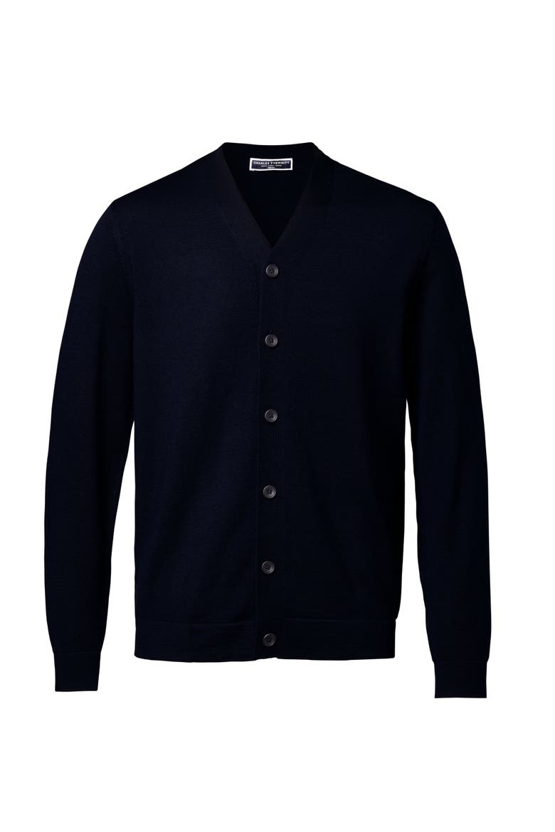 Merino Button Up Cardigan, Alternate, color, Navy