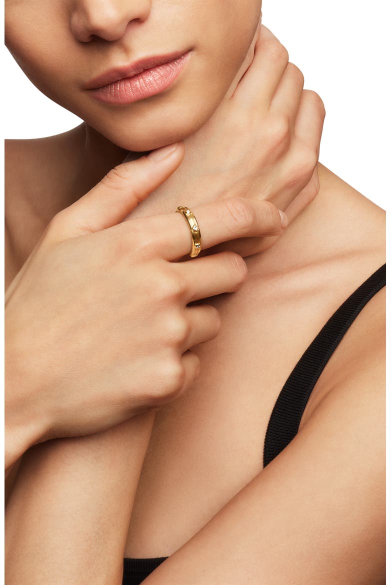 Modern Renaissance Band Ring in 18K Yellow Gold with Diamonds, Alternate, color, 18K YELLOW GOLD