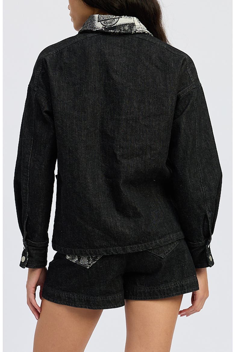 Vanessa Denim Jacket, Alternate, color, BLACK TONAL