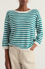 Seasalt Cornwall Knavock Stripe Organic Cotton & Linen Sweater