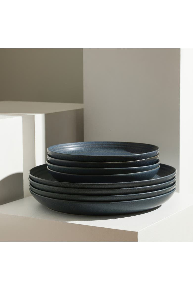 Elio Stoneware 4-Piece Dinner Plate Set, Alternate, color, Blue