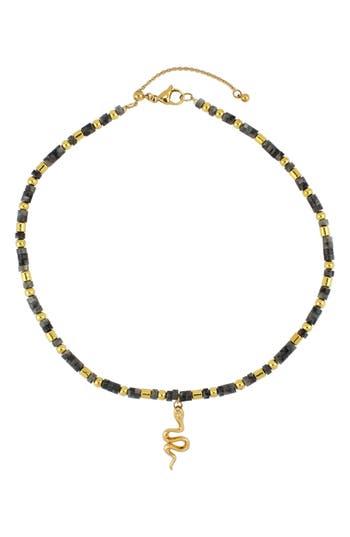 Rebl Gender Inclusive Snake Pendant Beaded Necklace